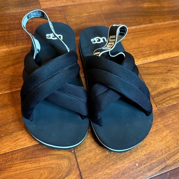 UGG Black Sandals with Slingback and Crisscross Straps - Picture 3 of 11